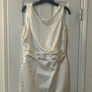 WHBM white satin dress
